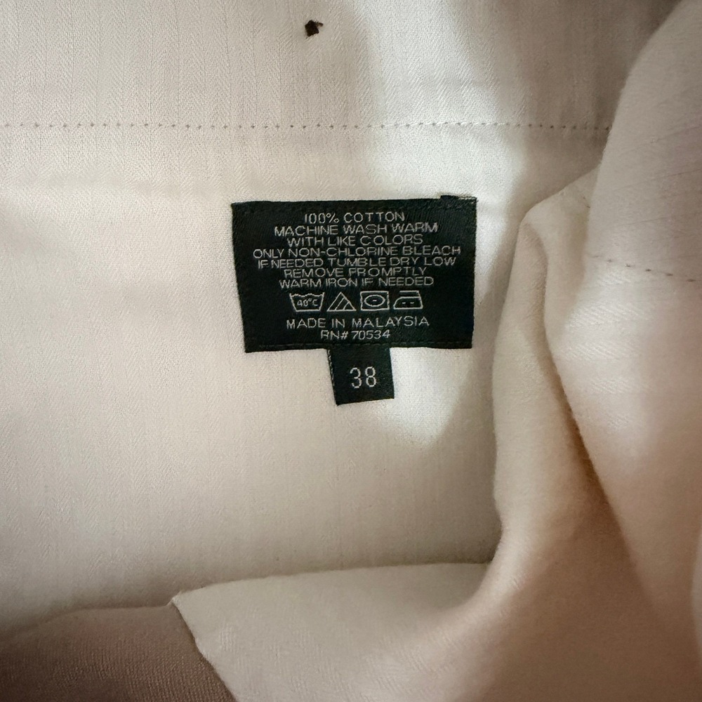 Orvis Chino Pants Mens 38x34 Tan Khaki Flat Front Straight Leg Cotton Twill read - Picture 7 of 9
